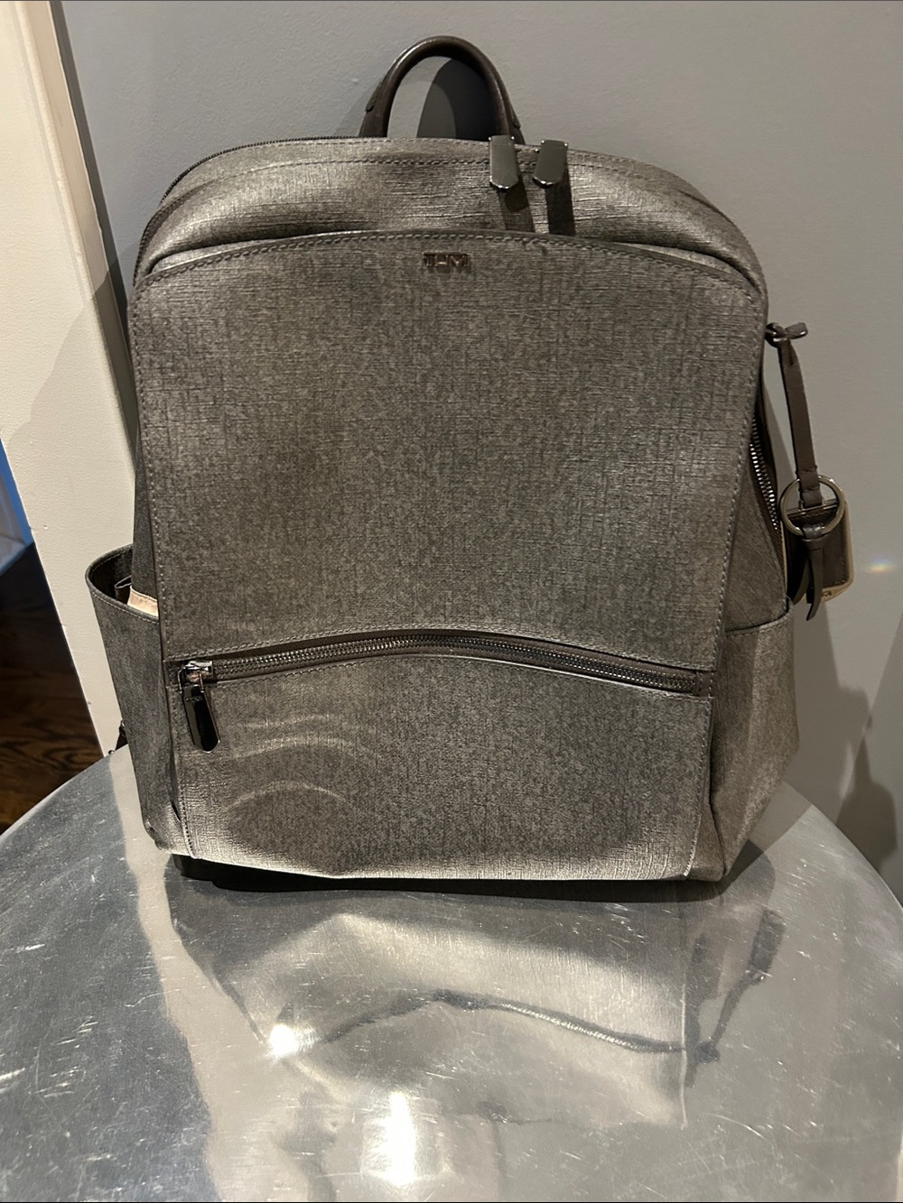 Tumi Stanton Becca in  Earl Grey Textured Laptop Backpack gently used